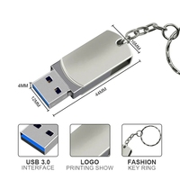 Flashdisk USB 3.0 Metal Keychain Baru 32GB 64GB 128GB Pen Drive 8GB 16GB Pendrive USB Memory Stick