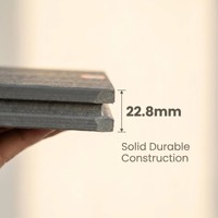 Dalles de terrasse carrées en PVC 138x22.8mm, emboîtables, étanches et durables pour terrasses extérieures, aménagement paysager et jardinage