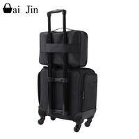 Sac de maquillage portable Baijin en tissu Oxford avec fermeture éclair, trousse de beauté professionnelle, grande capacité, valise à roulettes pour maquillage