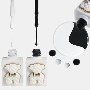 ZRKGEL 2022-ensemble de vernis à ongles en Gel UV/LED, 15ml, couleurs Super noir/blanc, Soak Off, Nail Art, Salon de manucure, 2 pièces
