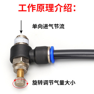 วาล์วควบคุมการไหลของแก๊สแบบทองเหลือง Liyang Pneumatic Throttle Valve รุ่น SL6-01/8-02/10-03 ขนาด 1/4 นิ้ว - Product Image 3