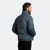 LF Hiver Logo Personnalisé Heavy Weight Zipper up Matelassé Washed Bomber Men Funnelled Puffer Jacket