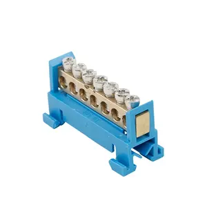 CE PA ABS Brass Tinned Copper Cable Connection Terminal Blocks Cover 10 Way