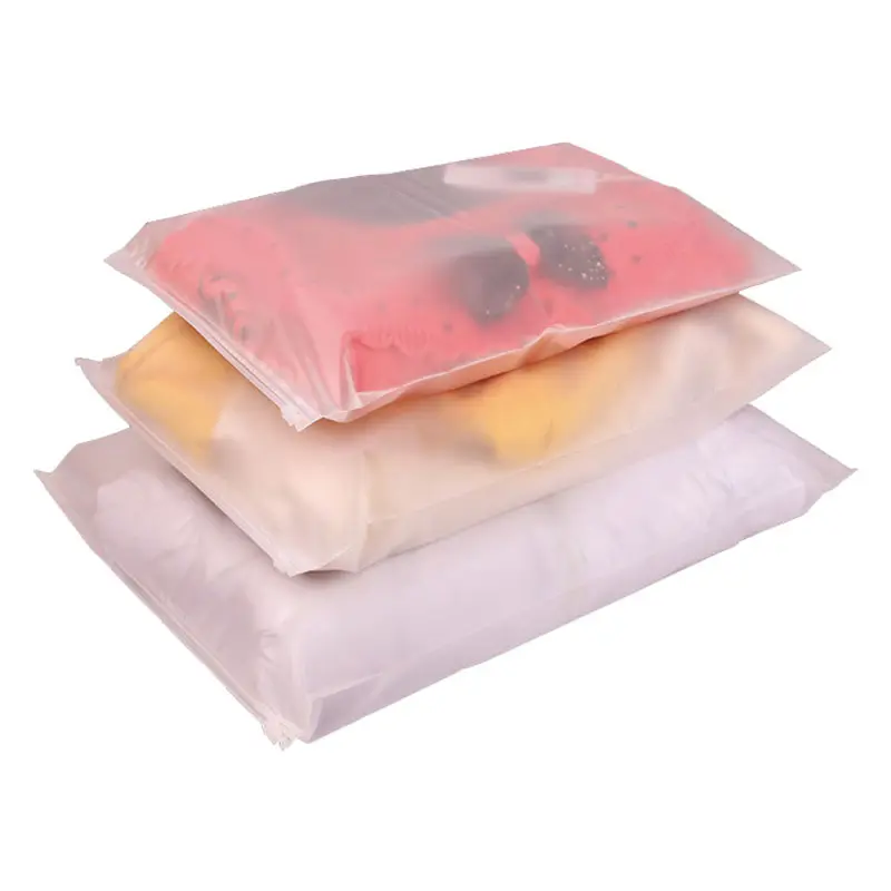 Ziplock PE Tshirt bag garment PVC zipper poly bags with logo custom clothing frosted EVA plastic packaging zipper bag