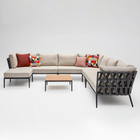 Canapés de jardin pour villas et complexes hôteliers, designs modernes, style patio, ensemble table de jardin en aluminium, mobilier d'extérieur pour balcon et terrasse