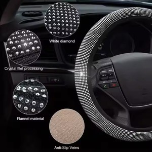 Decoración Interior <span class=keywords><strong>de</strong></span> coche <span class=keywords><strong>para</strong></span> <span class=keywords><strong>mujer</strong></span>, cubierta <span class=keywords><strong>de</strong></span> volante <span class=keywords><strong>de</strong></span> diamante a la moda, diamantes <span class=keywords><strong>de</strong></span> imitación ostentosos <span class=keywords><strong>de</strong></span> fibra - Product Image 3