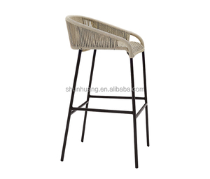 Style nordique hôtel extérieur patio jardin bistro tabouret meubles tissé corde en aluminium chaise de bar haute chaise de salle à manger - Product Image 6