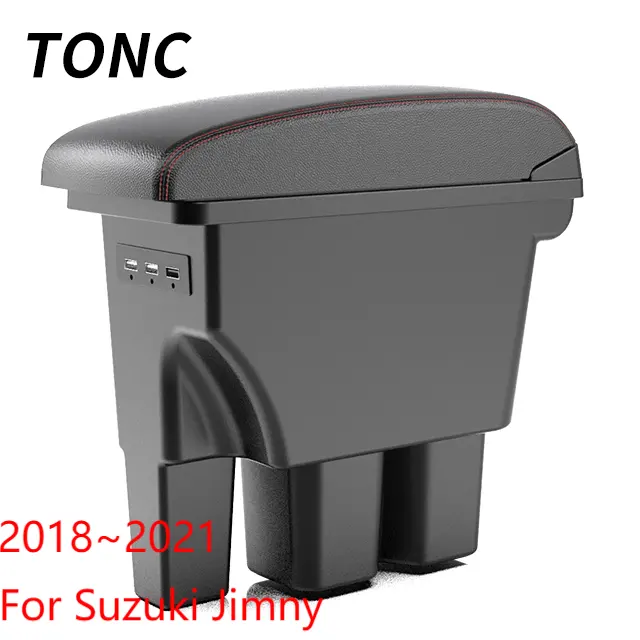 TONC For Suzuki Jimny 2018~2022 car interior parts center armrest 3USB black console box seat armrest