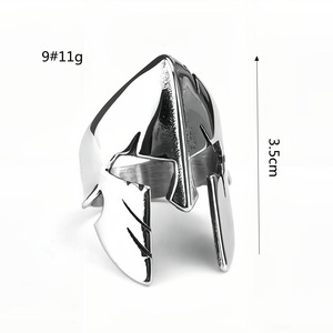 Men's Stainless Steel <b>Ring</b> Spartan Mask Hip Hop Geometric Design Gift Jewelry - Product Image 5