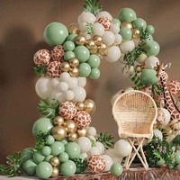 Kit d'arc de ballon de fête de douche de bébé vert vintage rose blanc décorations de joyeux anniversaire ensemble d'anniversaire pour Wild One Jungle Party
