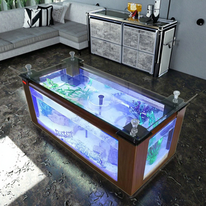 Tavolino <span class=keywords><strong>da</strong></span> Caffè in Vetro di Alta Qualità, Acquario Moderno 150L 25W, Forma Rettangolare, <span class=keywords><strong>Arredamento</strong></span> Ecologico per Soggiorno, Bagno e Scrivania - Product Image 6