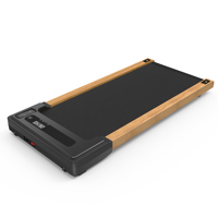 Caminadora Plegable de Madera de 2.5HP con Pantalla LED, Caminadora Eléctrica Debajo del Escritorio, Equipo de Ejercicio Motorizado de 6 km/h para Gimnasio en Casa