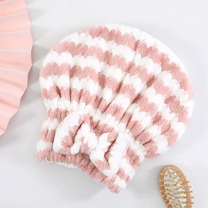 Bonnet <span class=keywords><strong>de</strong></span> douche double couche épaissi en velours corail, absorbant l'eau, pour femmes, idéal pour le <span class=keywords><strong>bain</strong></span> et le séchage des cheveux - Product Image 6