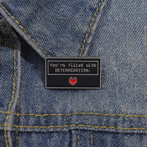 Undertale game quote Enamel bros Digital & Gravure Printed Fashion pakaian Aksesori bagus ide hadiah - Product Image 2