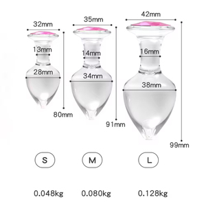 Joyería de Cristal para el Ano, Tapón Anal de Cristal SML, Masajeador Anal, Juguete Sexual para Hombres y Mujeres, Estimulación Anal y Masturbación - Product Image 3