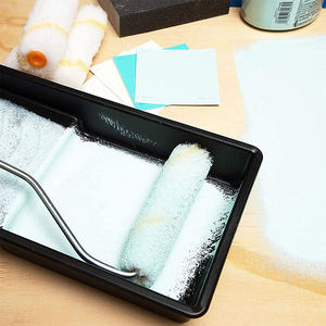 <span class=keywords><strong>Rouleau</strong></span> de <span class=keywords><strong>peinture</strong></span> industriel en satin de qualité bricolage plateau de brosse en tissu polyamide jaune personnalisable fournitures pour la maison <span class=keywords><strong>peinture</strong></span> propre support OEM - Product Image 5