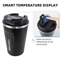 Mug à café intelligent JUNVOY, élégant, à double paroi, isolé sous vide, affichage de la température, isolation thermique de 6 à 12 heures, moderne, pour le bureau