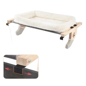 Cama de madera para mascotas, hamaca rectangular de madera maciza para gatos, cama colgante sin necesidad de perforar, para uso en interiores y exteriores - Product Image 2