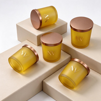 Bocaux à bougies en verre de qualité supérieure de 220 ml, 315 ml et 420 ml avec couvercles en bois pour l'emballage de bougies de luxe et la décoration de la maison