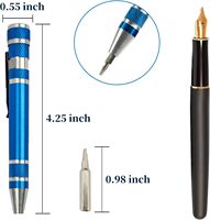 Mini jeu de tournevis 8 en 1 Petits tournevis Stylo Outils de réparation magnétiques EDC Gadgets de précision compacts pour lunettes d'ordinateur