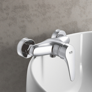 Robinet de <span class=keywords><strong>douche</strong></span> thermostatique en laiton pour salle de bain, avec cartouche céramique, finition polie, jet doux, design moderne, montage mural, 1 poignée - Product Image 1