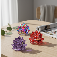 Statue de renard à neuf queues en cristal naturel et résine époxy, figurine de renard en améthyste et quartz rose pour la guérison, décoration Feng Shui et cadeau