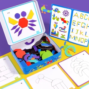 Nouveau Style en <span class=keywords><strong>bois</strong></span> motif blocs Puzzle Intelligent jouets en <span class=keywords><strong>bois</strong></span> formes géométriques numéro lettres <span class=keywords><strong>magnétique</strong></span> Tangram Puzzle jouet - Product Image 5