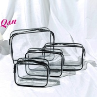 Grande Capacité Voyage PVC Transparent Étanche pour Trousse de Toilette Fermeture à Glissière Logo Personnalisé Clair Maquillage Cosmétique Pochette pour la Beauté