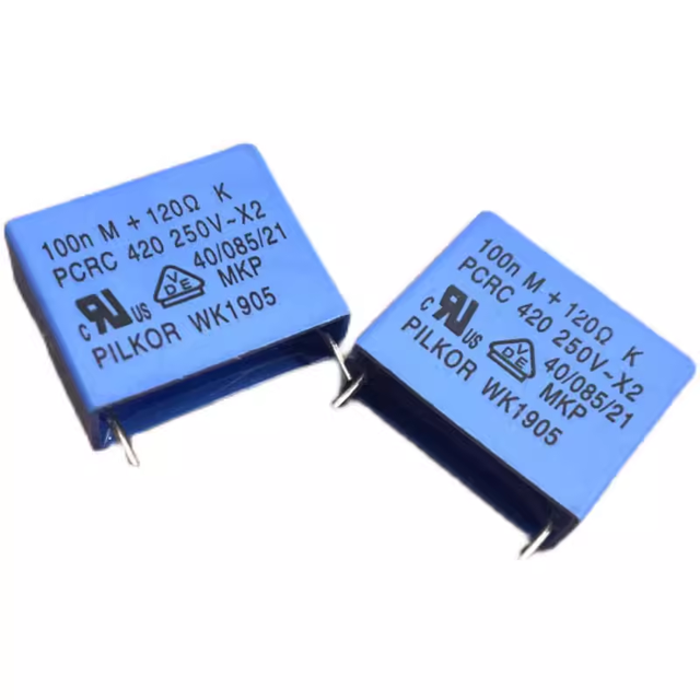 Safety Capacitors PILKOR MKP 104 100nf 0.1uf 250v 275v 120R PCRC 420 17.5MM Arc suppression band resistance capacitor