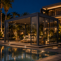 Pergola motorisée en aluminium à lames orientables, hauteur réglable, écrans latéraux, enclos résistant aux intempéries, intimité améliorée, cour arrière, balcon