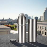 Bouteille d'eau en acier inoxydable 2 en 1 de 600ml avec gobelet à café isolé sous vide détachable de 450ml