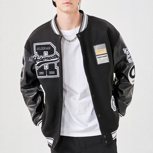 Veste universitaire unisexe en coton avec logo personnalisé sur le devant, tissu tricoté de qualité supérieure, col en V, logo brodé - Product Image 3