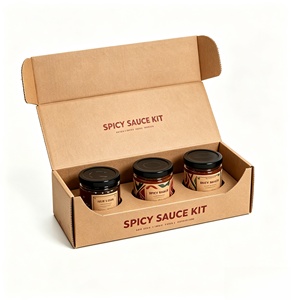 Custom Hot Sauce Packaging Mailer <b>Box</b> Wholesale Sauce Seasonings & Condiments Glass <b>Bottle</b> Kraft Corrugated Shipping Boxes - Product Image 5