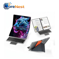 CoreNest Nuevo Portátil con Doble Pantalla Táctil de 13.5 Pulgadas, Intel Core N100, 16GB RAM DDR5, PC de Oficina, Portátil 2 en 1 para Negocios