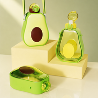 Bouteille d'eau portable 600 ml avec logo personnalisé, motif avocat, sans BPA, avec paille, anti-fuite, pour l'extérieur, cadeau de voyage