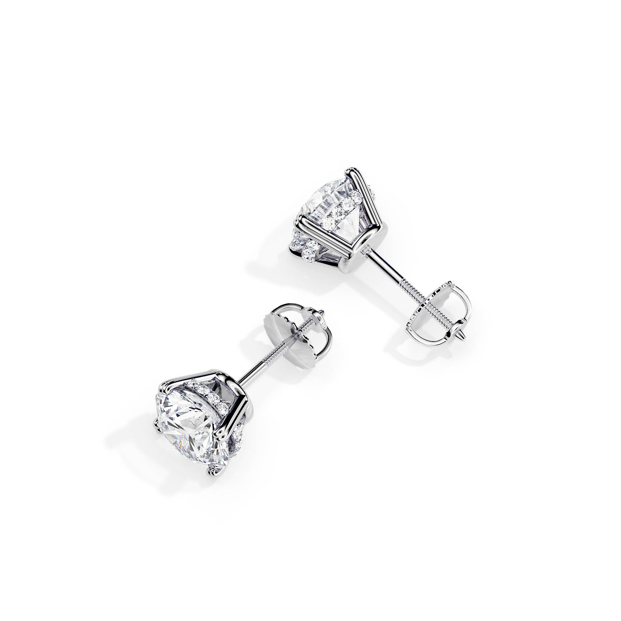 pink lab grown diamond earrings