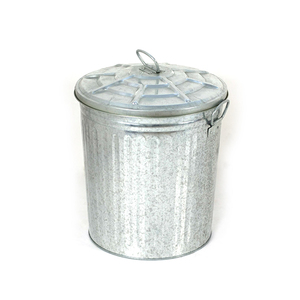 Large Capacity 62 Litres Galvanized Steel Metal Trash Cans Galvanized Trash Bin with Lid and Handle