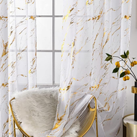 Rideaux Voilages Modernes Dorés Abstraits en Tulle Noir à Œillets pour la Maison et les Salons d'Hôtel - Vente en Gros