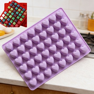 Moule à chocolat en silicone 3D carré personnalisé, en forme de lettre et de cœur, emballé dans un sac OPP, adapté pour la pâtisserie en cuisine et les boulangeries - Product Image 6
