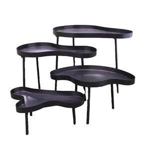 Decoración de Boda para la Recepción, Área de Bienvenida, Decoración de Mostrador de Postres, Elegante Mesa de Postres de Hierro con Diseño de Nubes de 4 Piezas - Product Image 4