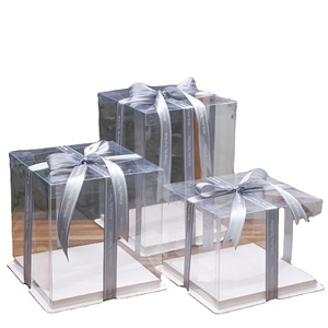 Manufacturer single layer double layer square transparent clear cake box