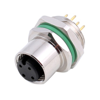 Conector Hembra USB de Montaje en Panel, M12 de 8 Pines, Inserción y Extracción Rápida, M16*1.5, Fijación Frontal, Resistente al Agua IP68, Certificado ROHS, Gran Venta