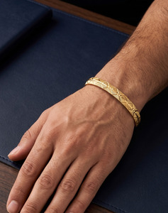 Designer Gold Plated Men's <b>Kada</b> Classic Traditional Bracelet Fashion Jewelry Premium Male Accessory for Modern and Ethnic - Product Image 6