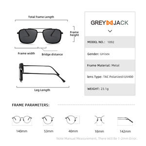Gafas de sol polarizadas Greyjack, montura metálica negra TR, protección UV400, bisagras de resorte, gafas unisex para conducir y pescar - Product Image 5