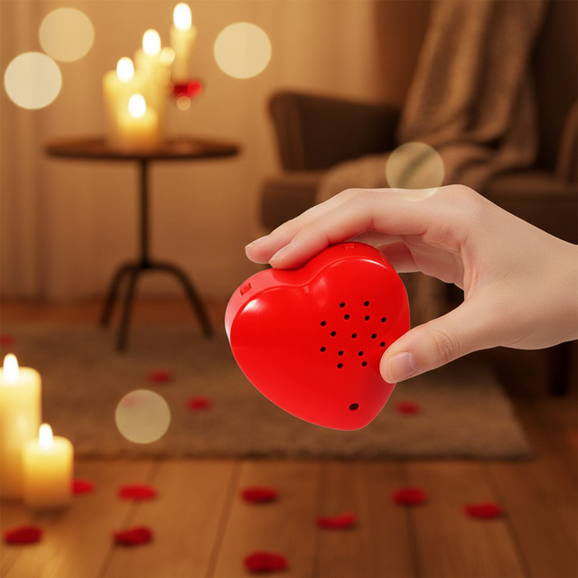 New Arrival Battery Operated Music Box Heartbeat Recorder Voice Recording Button White ABS Material Kids Funny Talking Stuffed