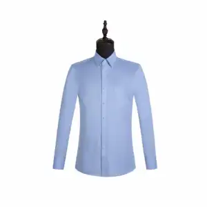 Camicia bianca da uomo a manica lunga Slim-free tinta unita abito professionale da uomo blu giacca camicia maglia t-Shirt