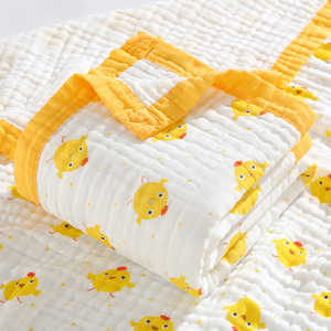 Cổ 110*110 cm 375 gram/piece bé 6 lớp Muslin sơ sinh bé Quilt 100% cotton vải bọc trẻ con bằng tả chăn với biên giới màu - Product Image 3