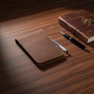 Cartera de Cuero Genuino Grabado Moderno Portátil para Tarjetas de Golf y Libretas de Puntuación, Marca HR, Ideal para Regalo Promocional - Product Image 4