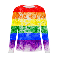 Robe décontractée pour femmes à paillettes superposées personnalisée T-shirt arc-en-ciel