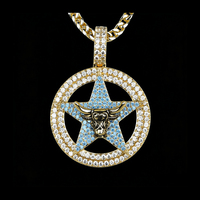 <strong>Best</strong> <strong>Selling</strong> Concert Wear Jewelry 925 Sterling Silver <strong>Hip</strong> <strong>Hop</strong> Star & Bull Pendant for Rappers & Music <strong>Artists</strong>